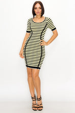 Load image into Gallery viewer, yellow and black striped dress
