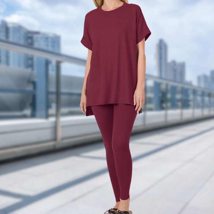 Merlot Women’s Loungewear Matching Leggings Set