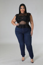Load image into Gallery viewer, black plus size lace top
