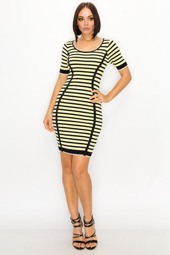 yellow and black striped dress