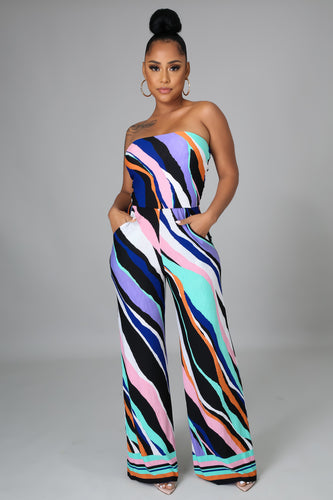 abstract colorful jumpsuit
